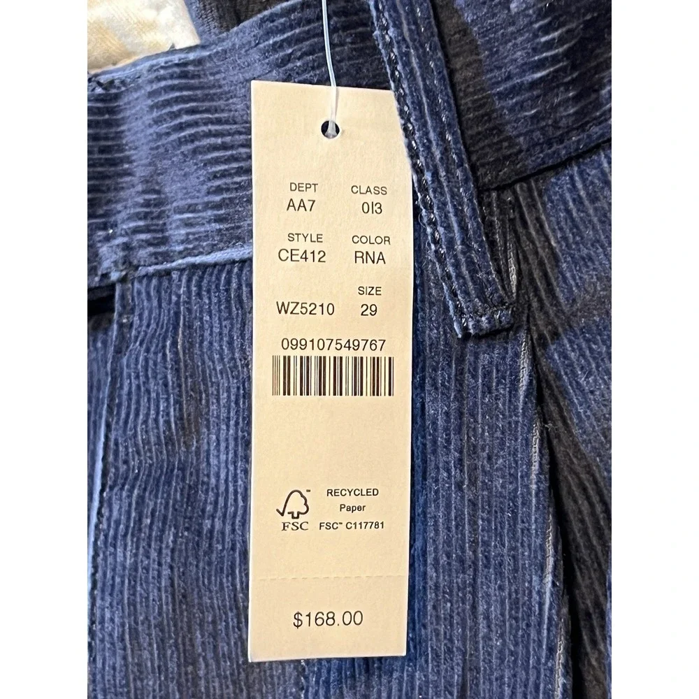 J. Crew Relaxed-fit Pleated Corduroy Trouser w Retro Skier‎ Embroidery Size 29
